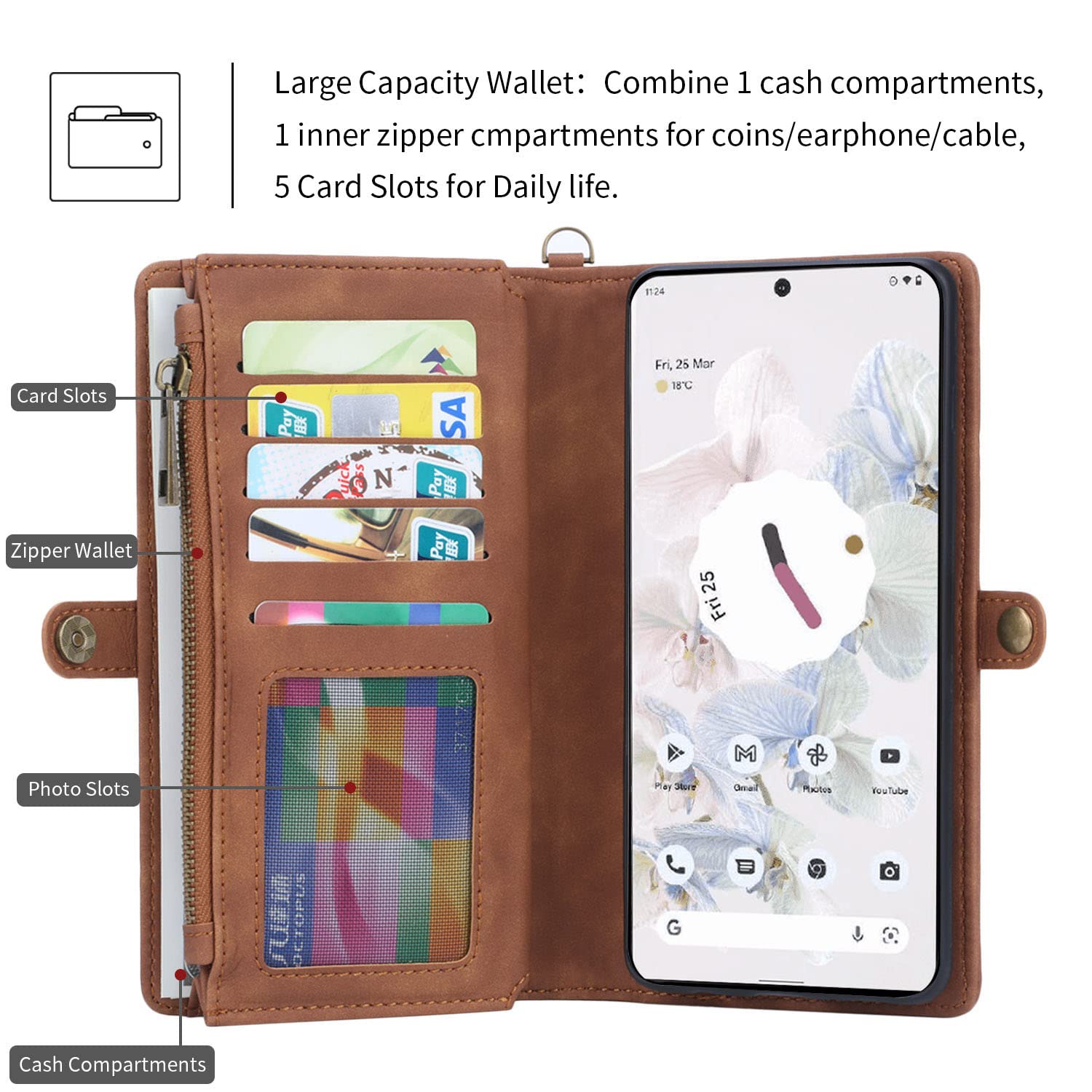 Amazon.com: Simicoo Pixel 7 Pro Wallet case, Google Pixel 7 Pro